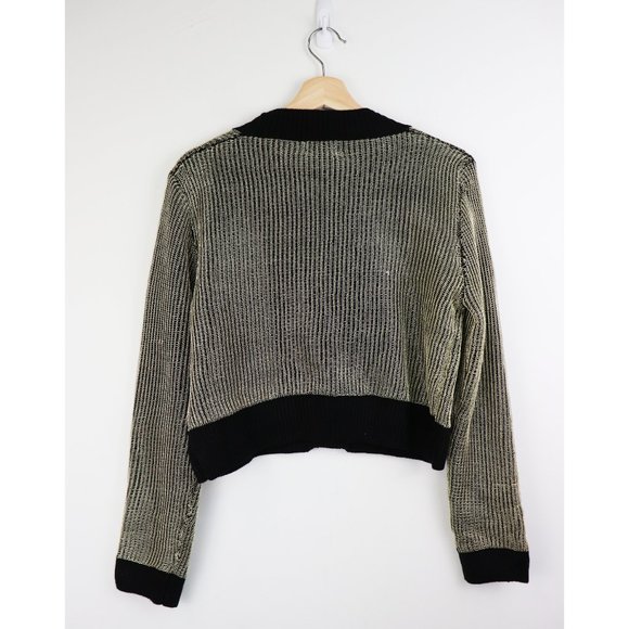 NEW superdown Loraine Metallic Sweater Gold/Black - Picture 6 of 9